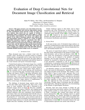 Evaluation of Deep Convolutional Nets for Document Image Classification and Retrieval